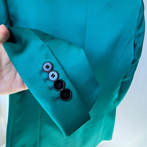 The Kooples (1) deep turquoise satiny blazer, EUC (Small) - Picture 7 of 16